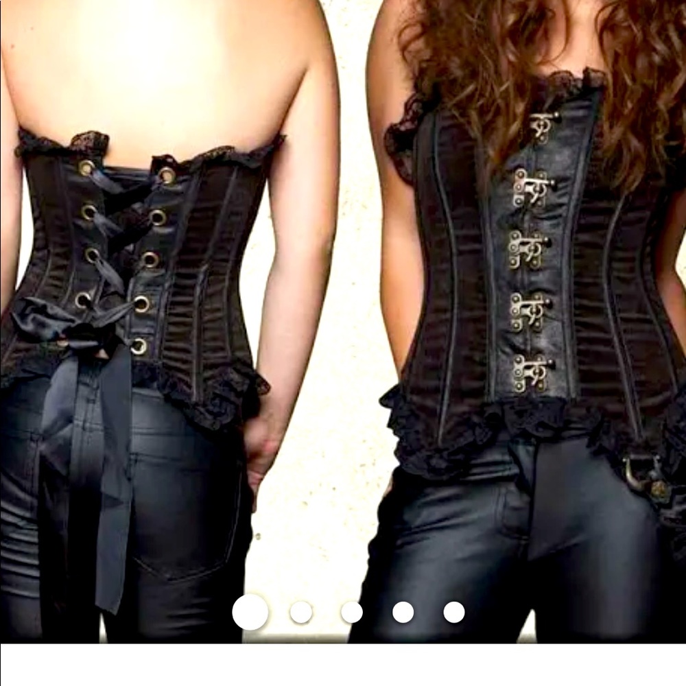 Lip Service Victorian Steampunk Metal Boning Corset size XL ~ Color BURGUNDY